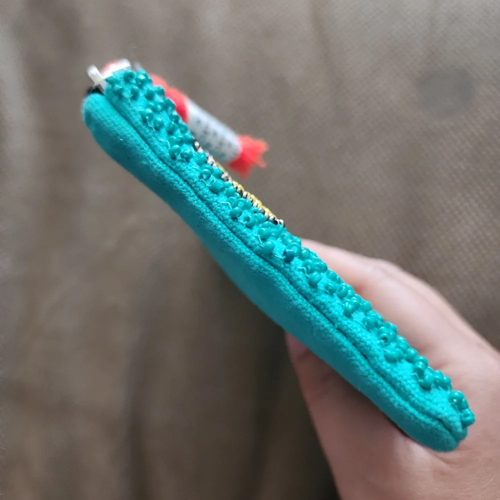 America & Beyond Vitamin Sea Beaded Zip Pouch Coin Purse